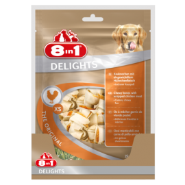 8in1 delights xs-косточки с куриным мясом для мелких собак, 21 шт х7,5 см